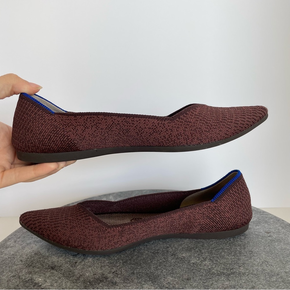 Rothys Truffle Python Brown Print The Point Flats… - image 7